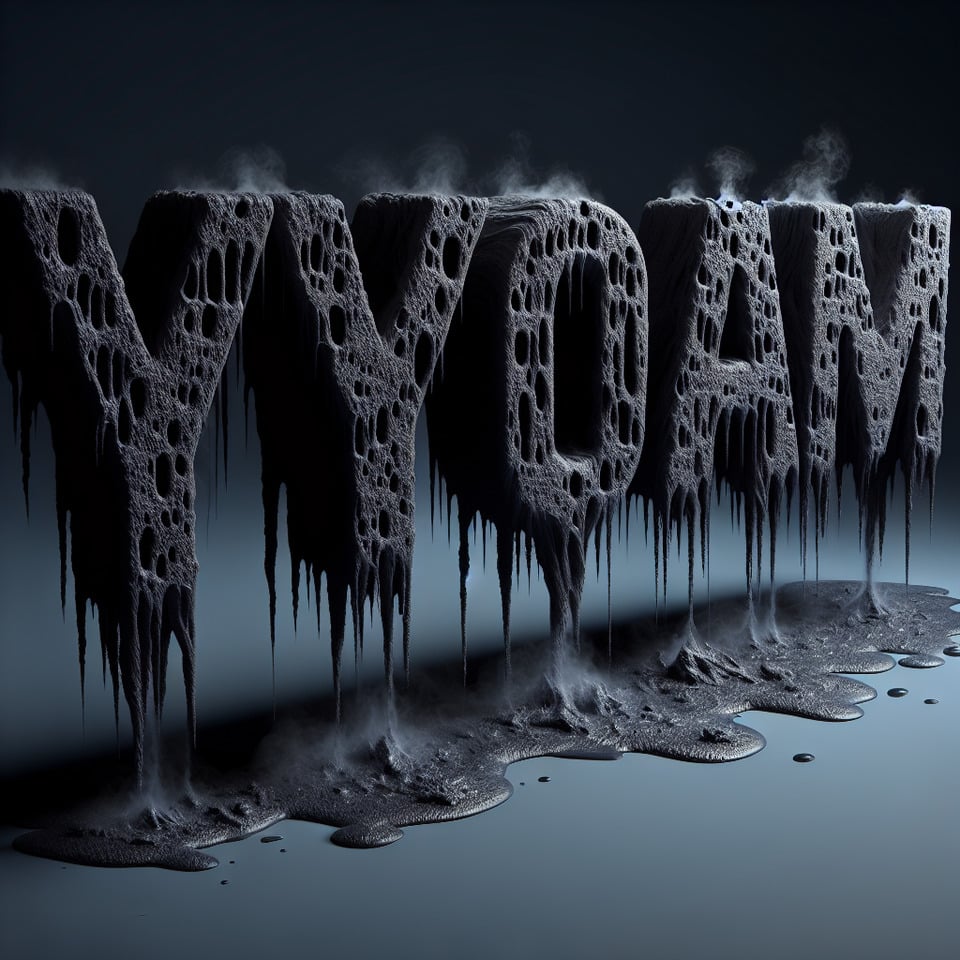 VYOOOHAM text written in horror terrifying way3d render text effect image