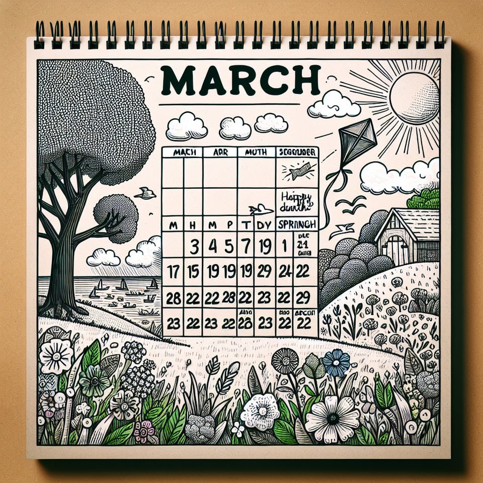 march month text effect image
