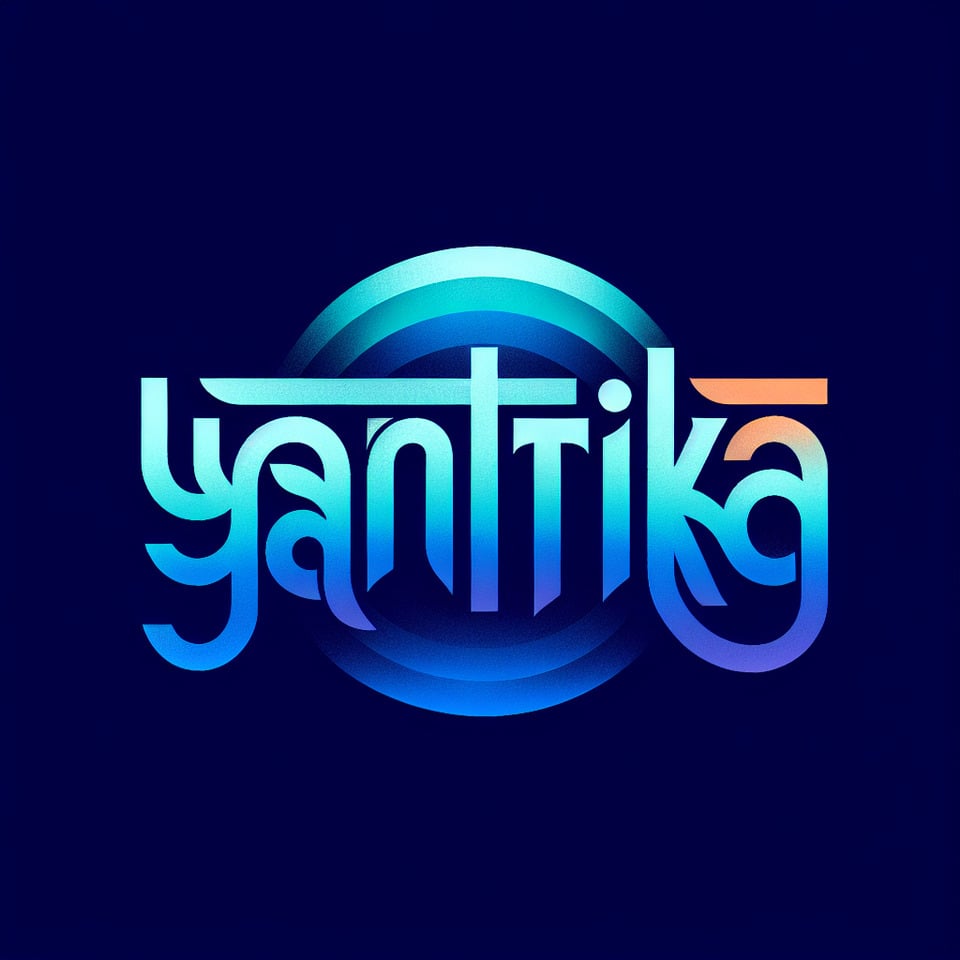 YANTRIKA to be written in gradient color mix of blue png form text effect image