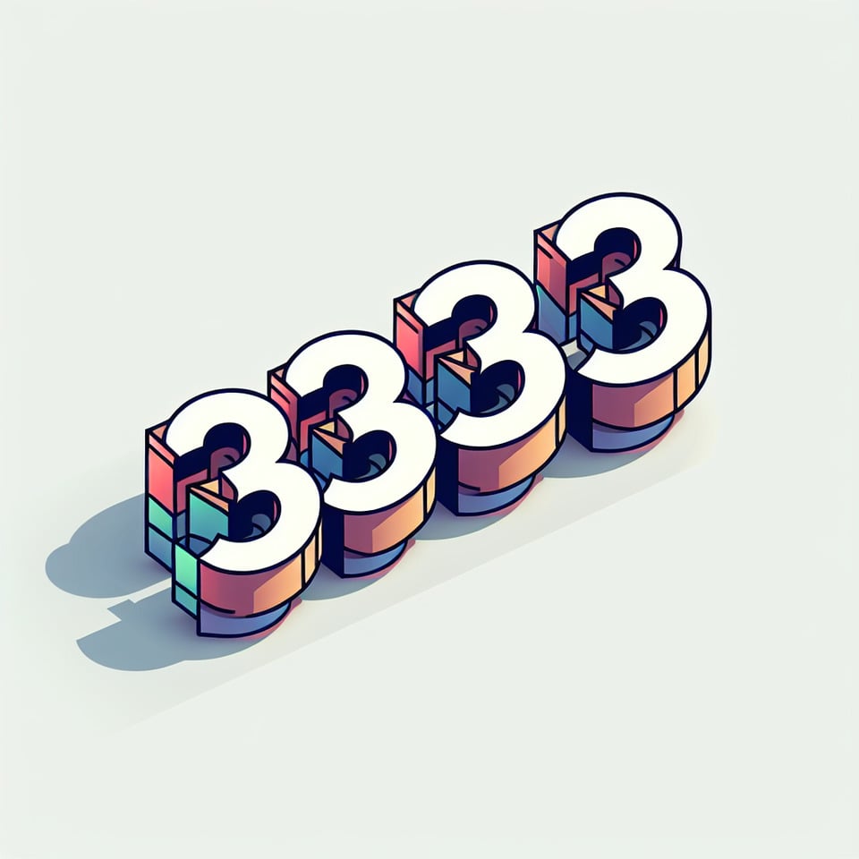 text 333 cartoon text effect on white background text effect image