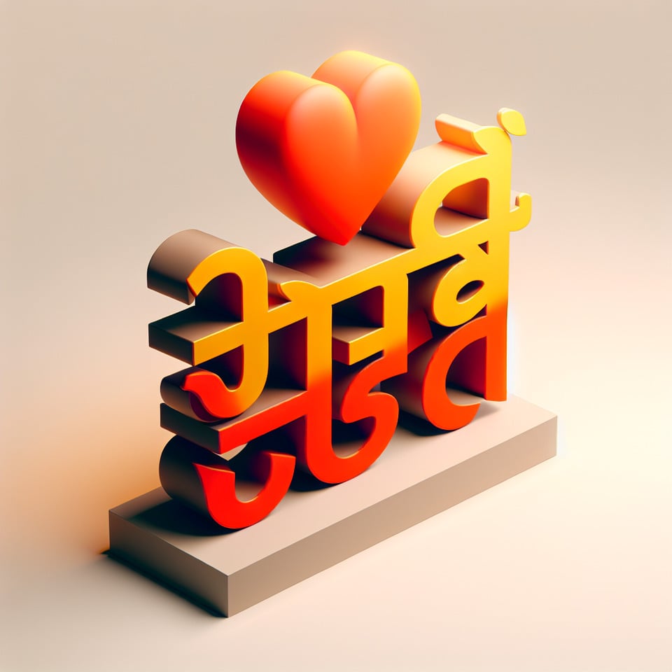 Name ਵੇ ਕੋੇਈ ਲੈ representing love3d render text effect image