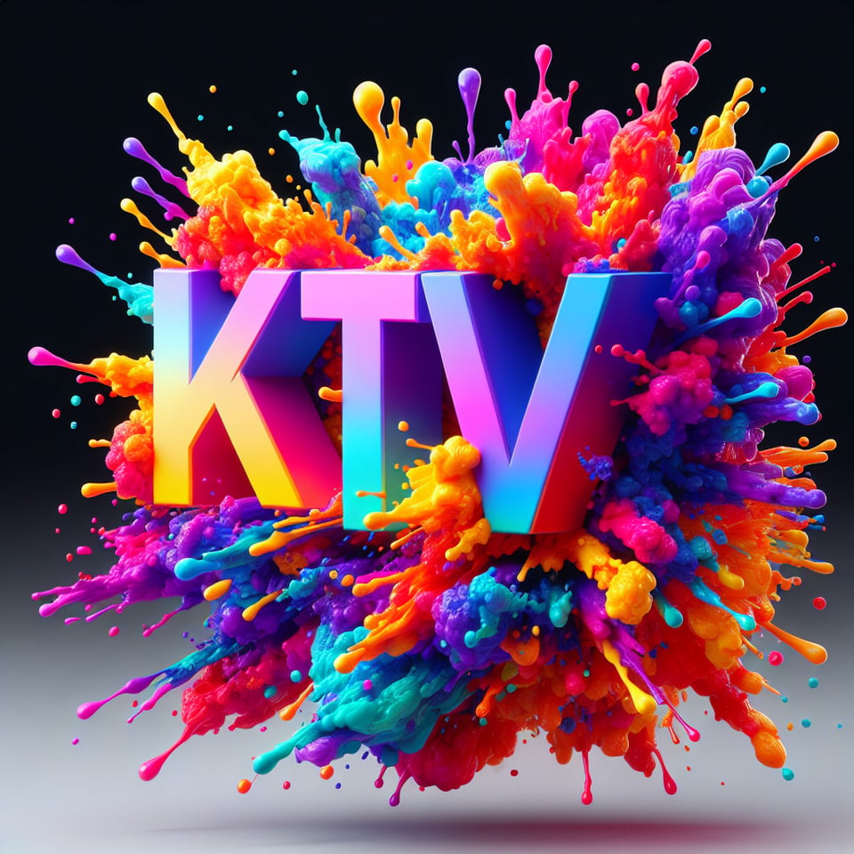 Text KTV colorful splash 3d text on transparent background text effect image