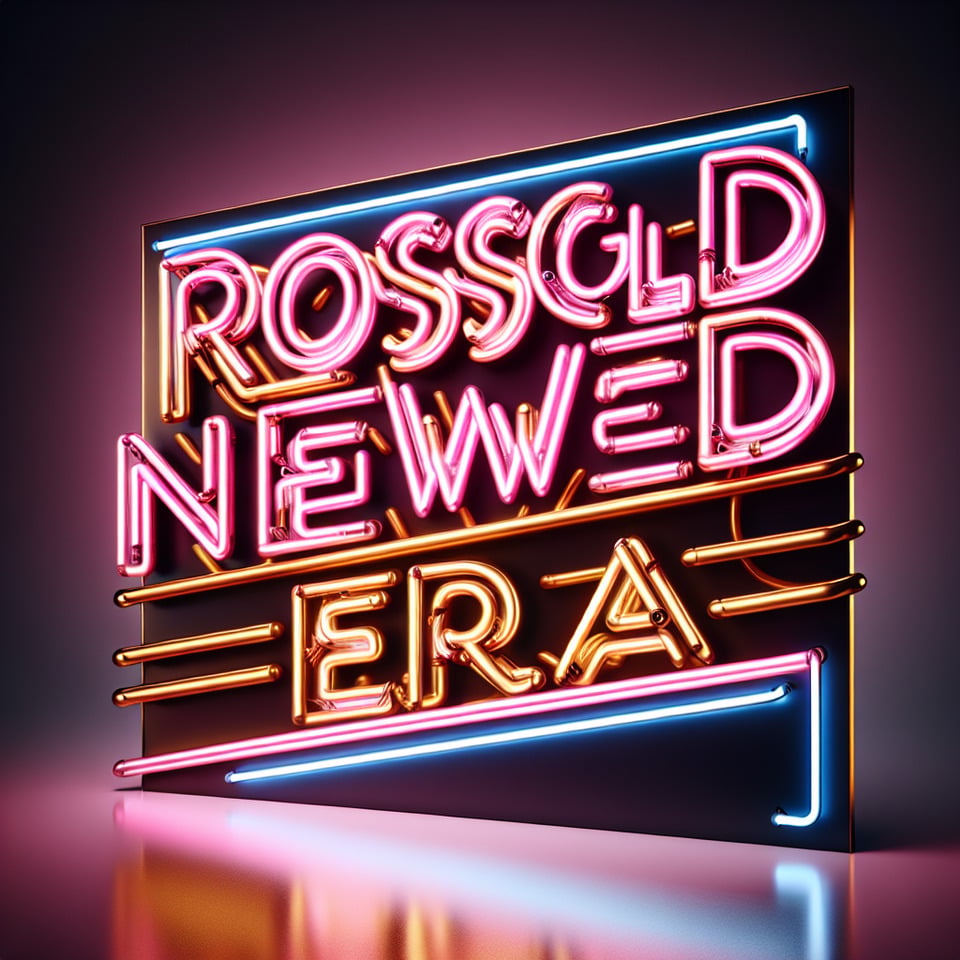 text ROSEGOLD NEW ERA neon text effects on white background text effect image