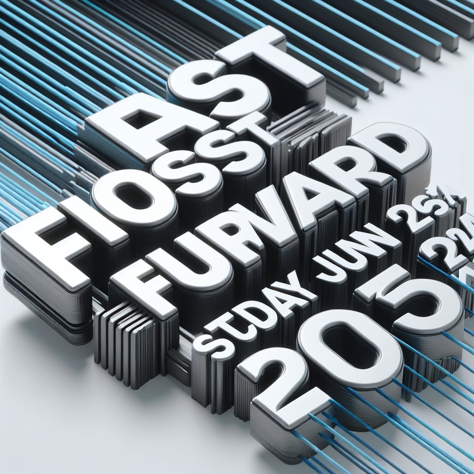 FAST FORWARD SATURDAY 1st JUNE 2024 2:35 PM 3d text text effect image