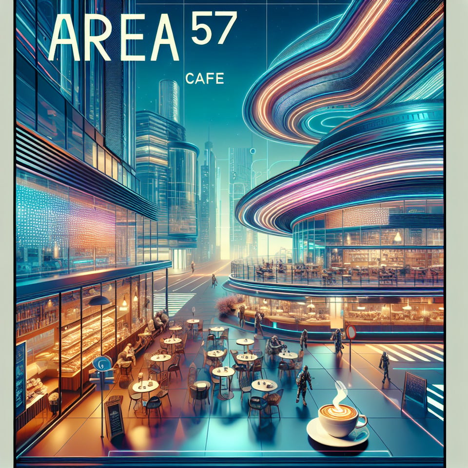 AREA 57 CAFE poster text effect image