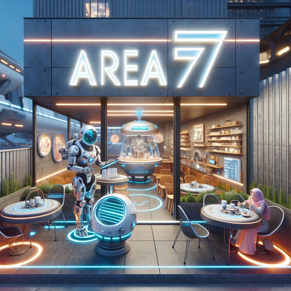 AREA 57 CAFE text effect image