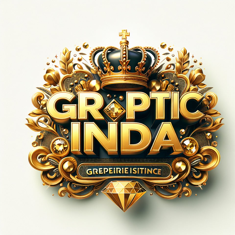 text Graphic India golden luxury text effect with crown and diamond on white background text effect image