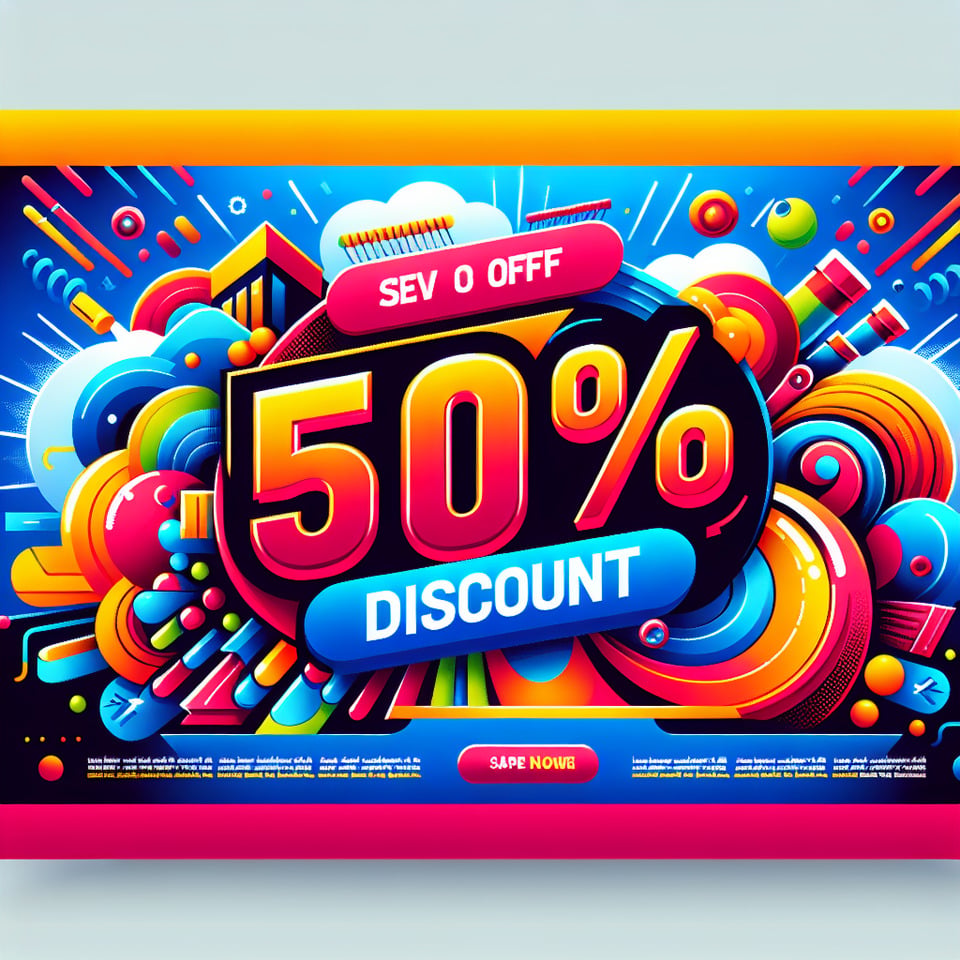 BANNER GIẢM GIÁ 50%poster text effect image