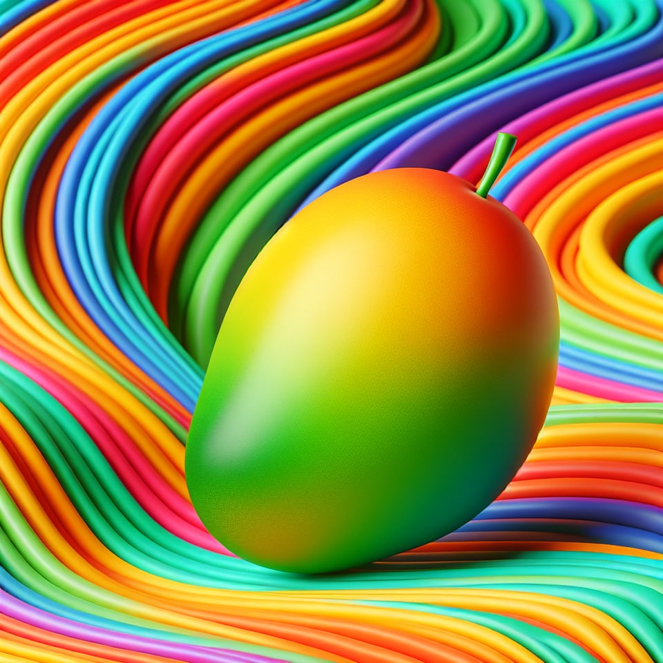 textMango 3d with colorful background text effect image