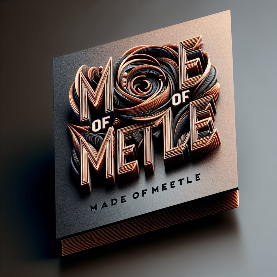 Made of mettle Digital logo design 3d effectstypography3d renderphoto text effect image