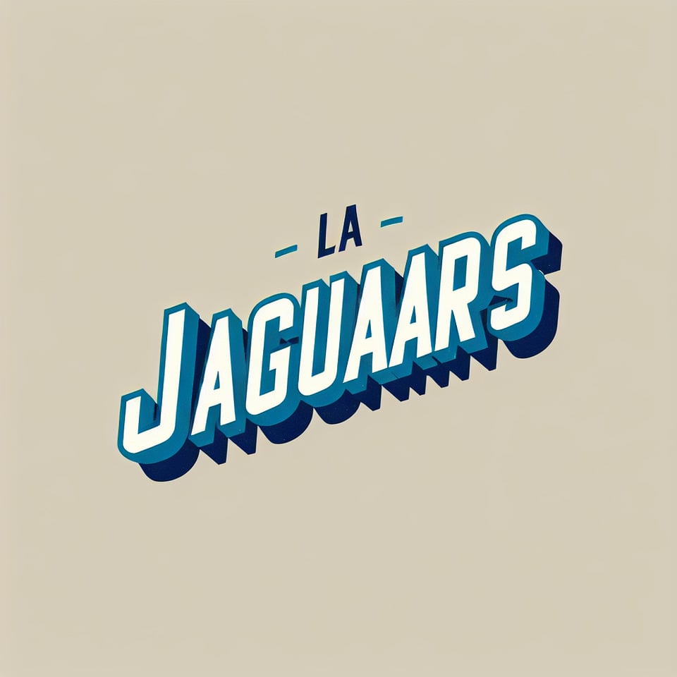 Make a text with LA Jaguars in blue and white colortypography text effect image