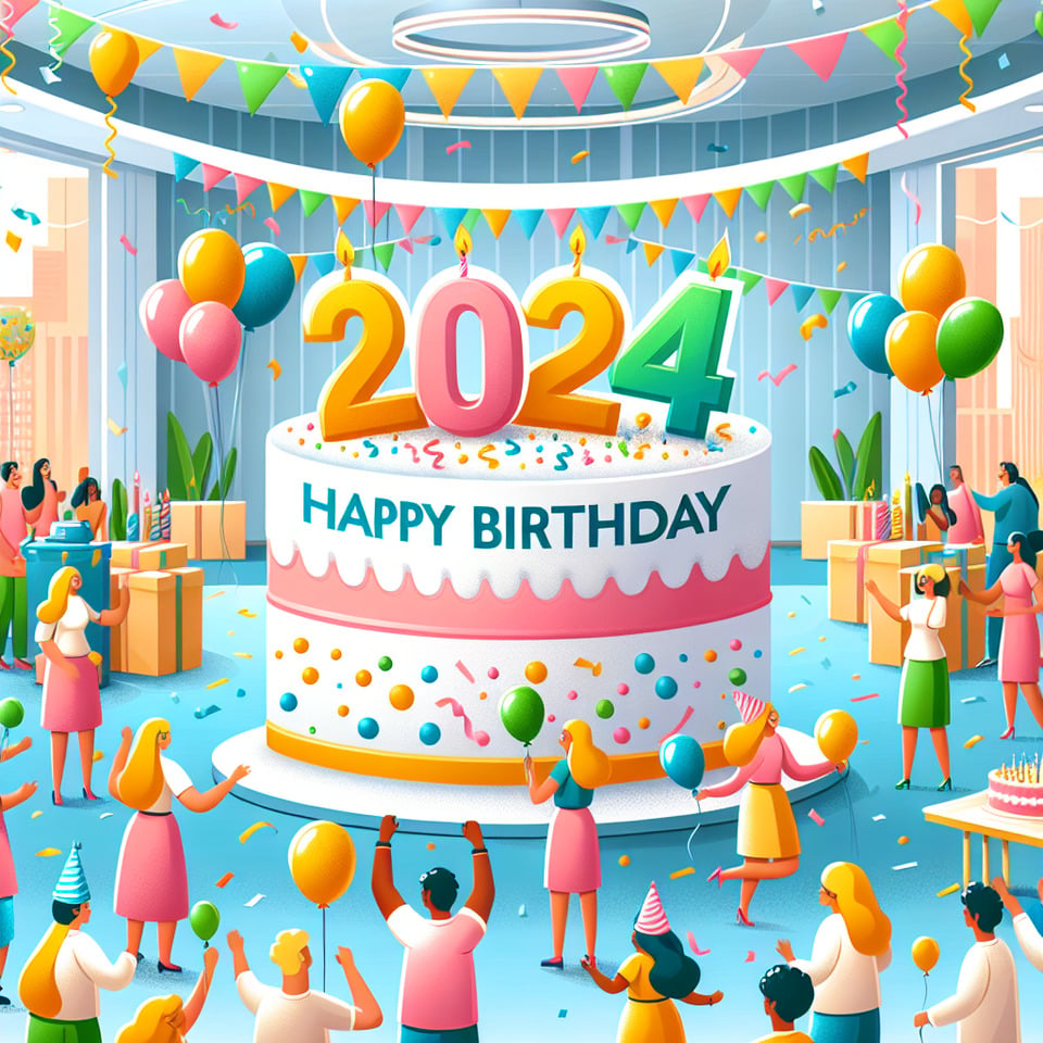 HAPPY BIRTHDAY 2024 text effect image