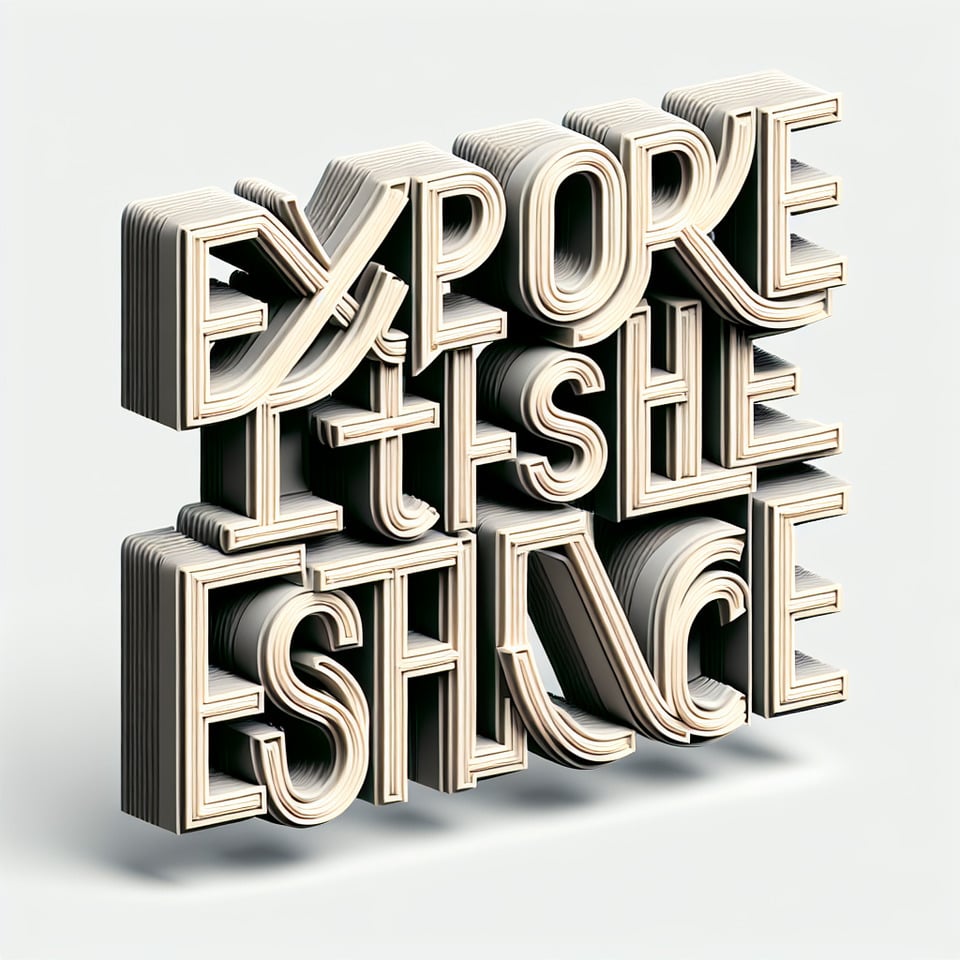Write Explore The Essence of in a 3D font text effect image