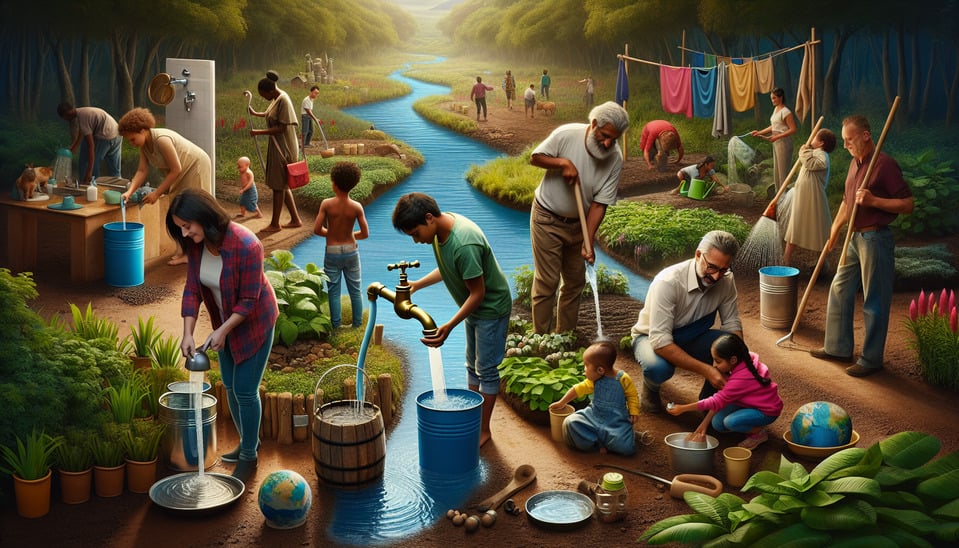 save water save life text effect image