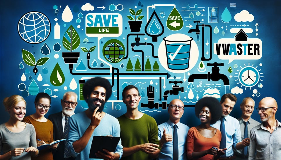 save life save water text effect image