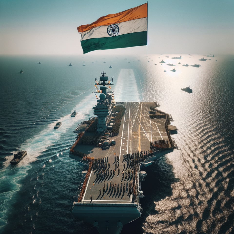 INS Vikrant with Independence Day text effect image