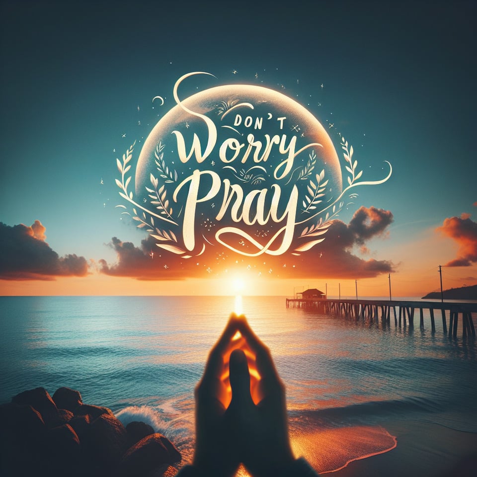 DON'T WORRY PRAY text effect image