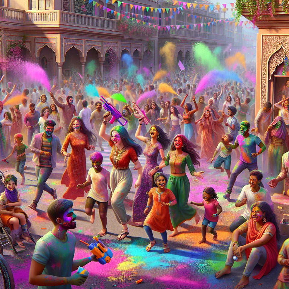 Holi 2024 text effect image