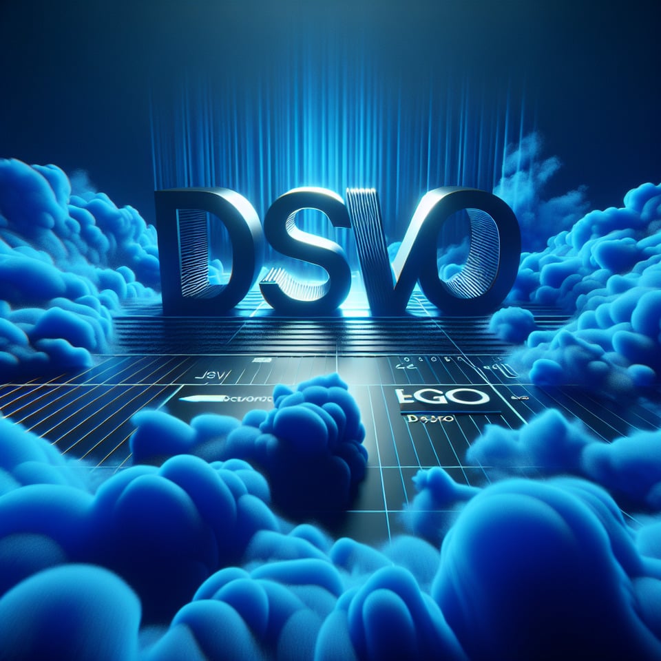 Text DSGVO blue 3d text and smoky background3d rendercinematicproductillustrationtypography text effect image