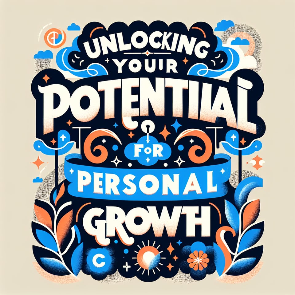 make a title of UNLOCKING YOUR POTENTIAL FOR PERSONAL GROWTH typography text effect image