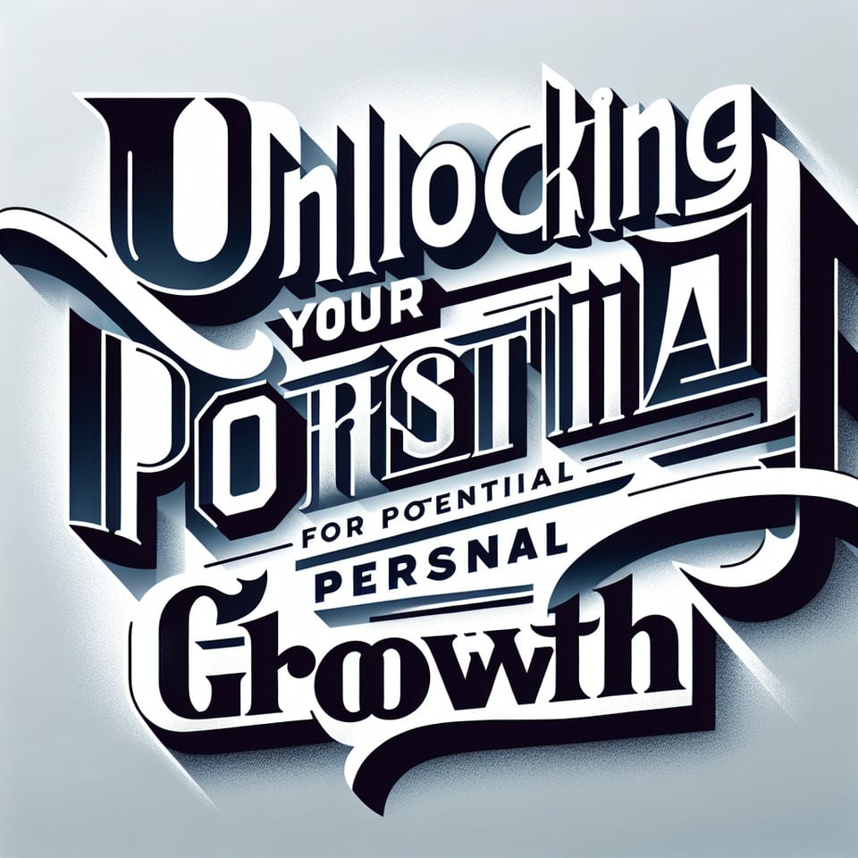 make a title of UNLOCKING YOUR POTENTIAL FOR PERSONAL GROWTH typography text effect image