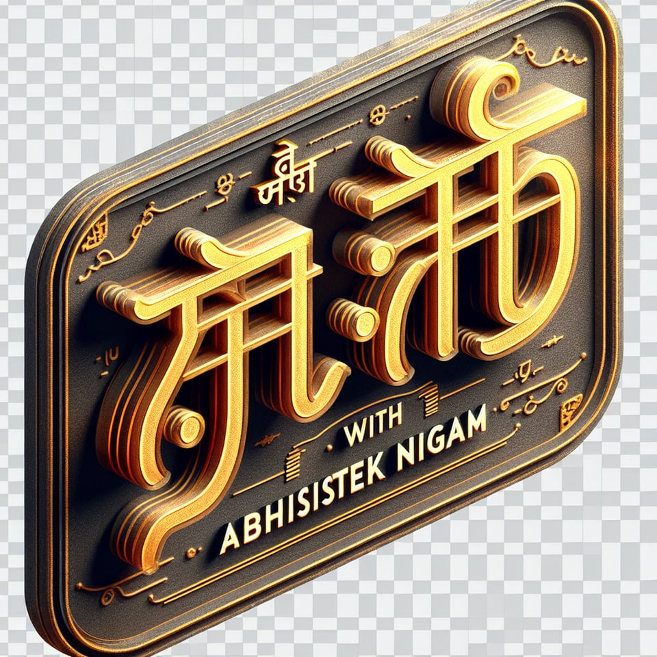 Text 博弈 with Abhishek Nigam 3d text with gold shine vintage texture and font without any background text effect image
