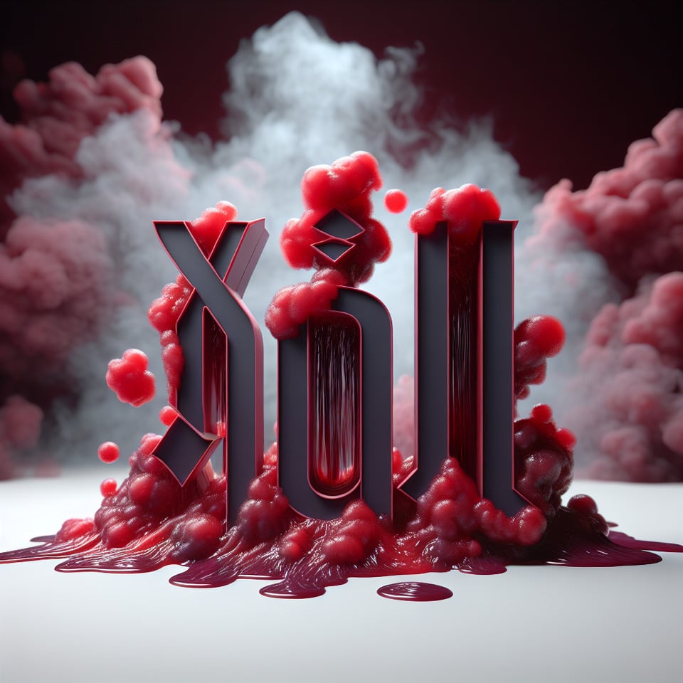 Text Ya Ali  bloody dropping splash 3d text and smoky backgroundphoto text effect image