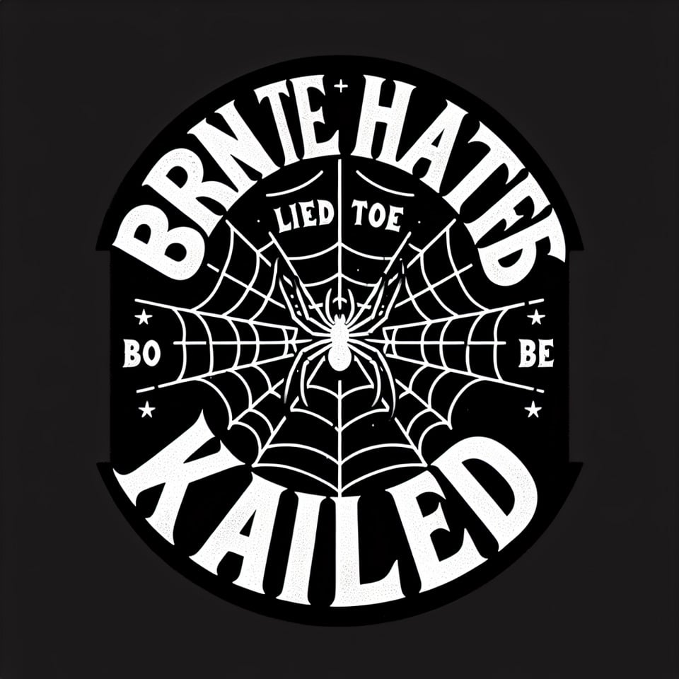 I want this title « born to be hatedlived to be killed » to be written using a spider webs text effect in black and white and make it in one line text effect image