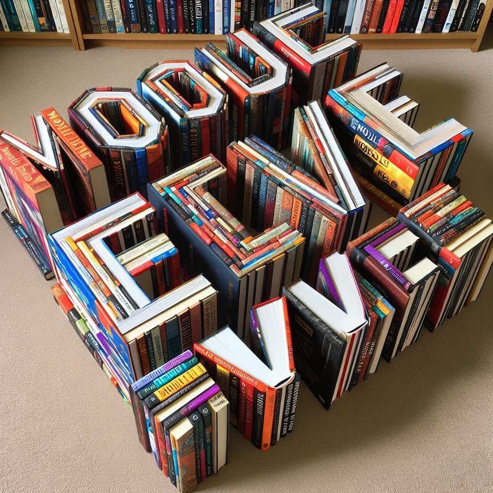 text Module Five made of books text effect image