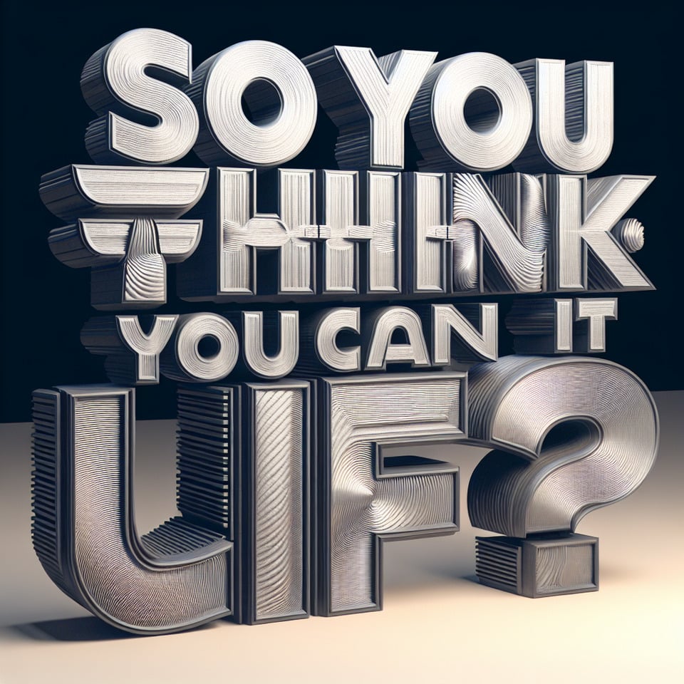 So you think you can lift? 3d font text effect image