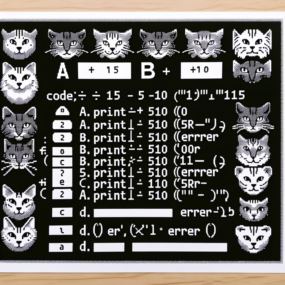 What is the output of the following Python code?,,a = 5,b = 10,print(a + int(b)),print(str(a) + b),,Α. 15 510,B. 15 Error,C. 5 510,D. Error Error text effect image