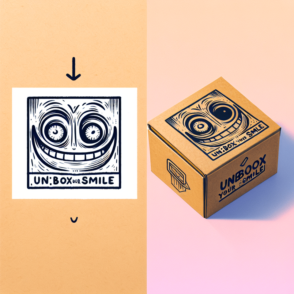 unbox your smile, illustration text effect image