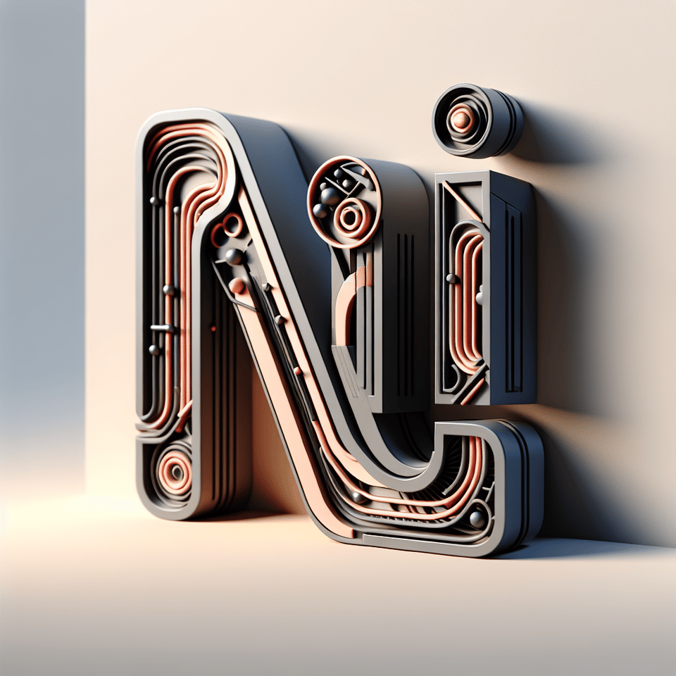 A captivating 3D text design showcasing the N and AI text effect image