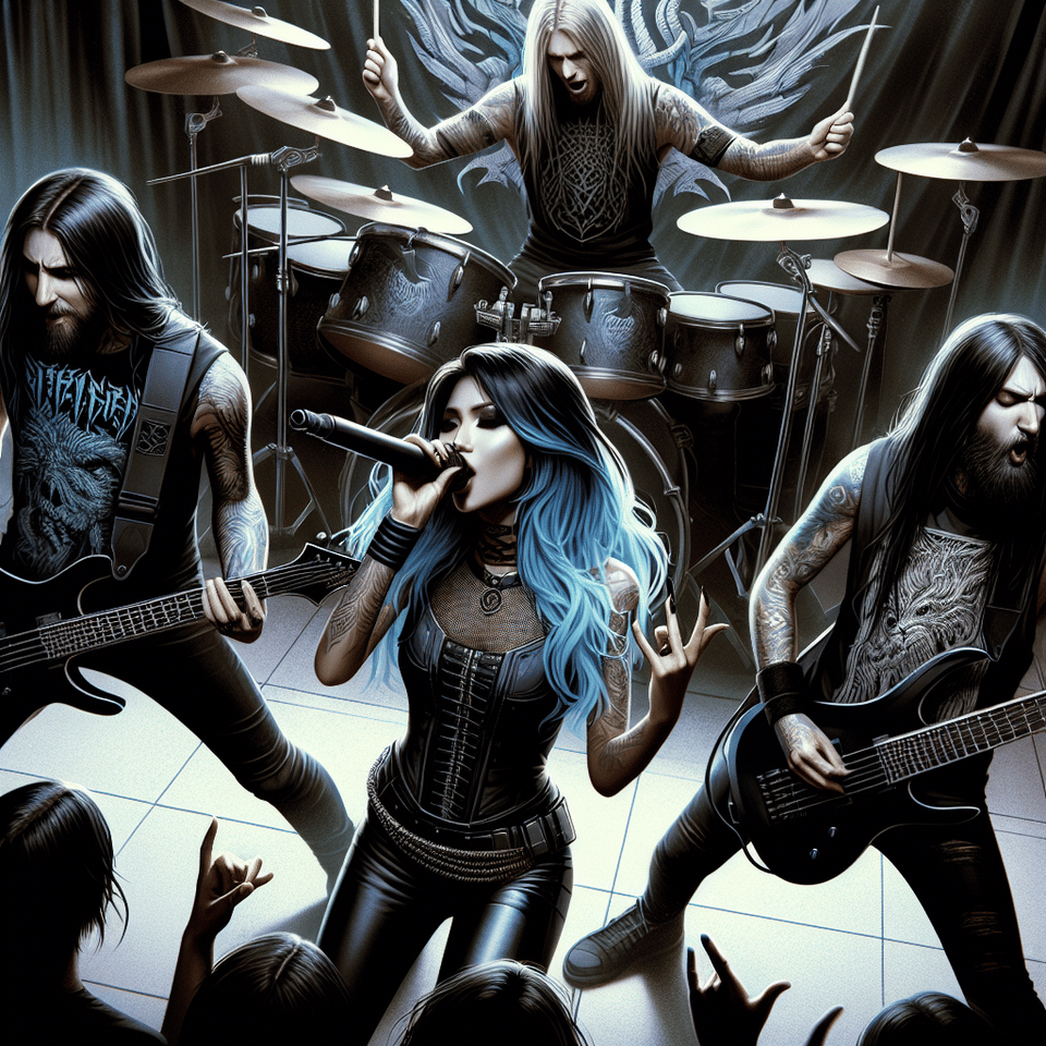 Metal band text effect image