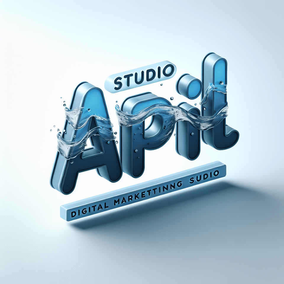 Studio A MKT Digital logo design 3d water effects in April word text effect image