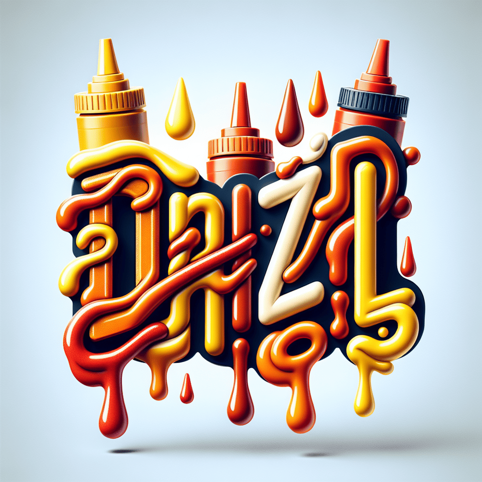 'DRIZZL' typography for a condiment brand text effect image