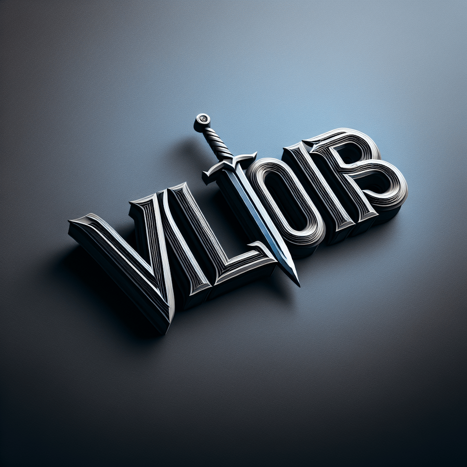 generate a 3d text logo with name is Valors use 3d sword font text effect image