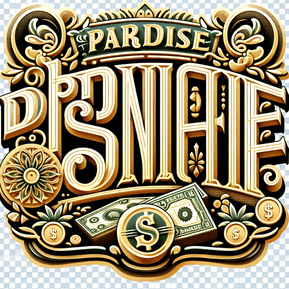 make a transparent text write there paradise donate with some decoration on it like with cash png text effect image