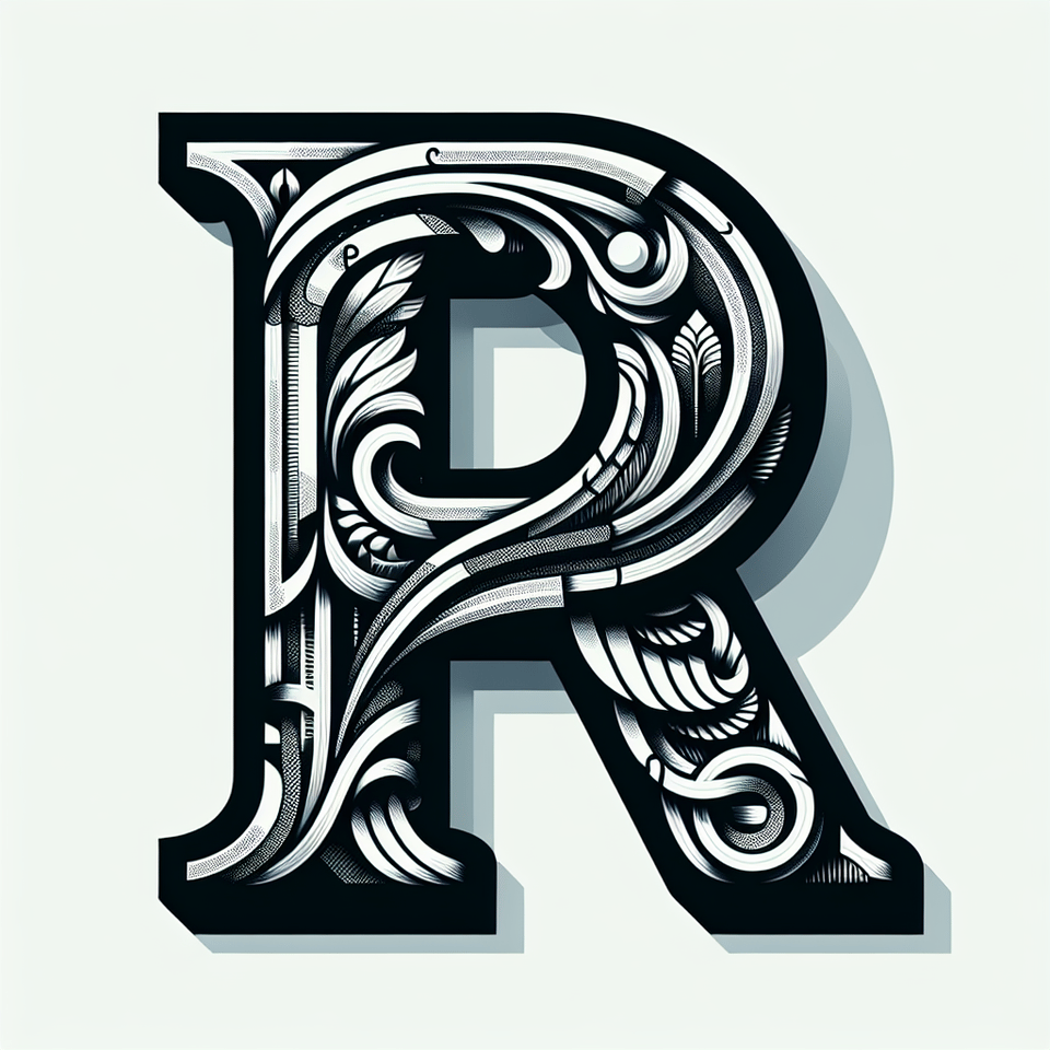 Stylish p&A latters text effect image
