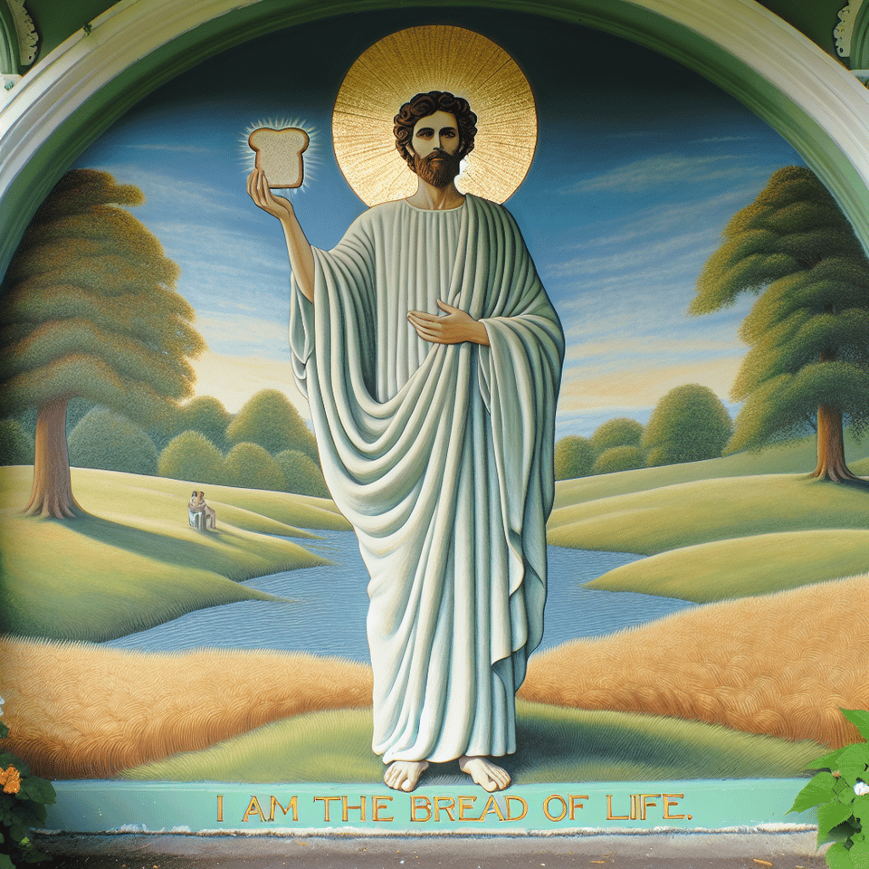 Jesus said, I am the bread of life text effect image