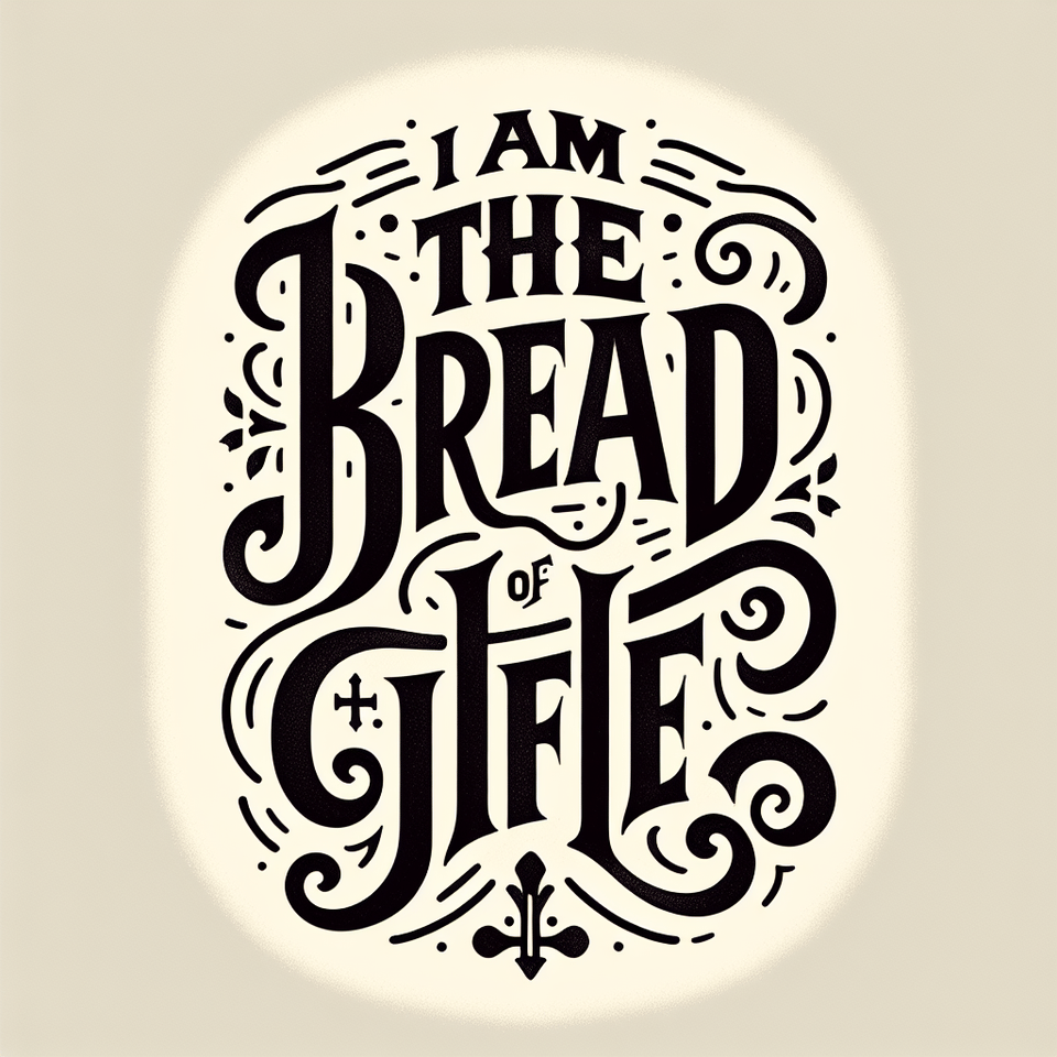 Jesus said, I am the bread of life, typography text effect image
