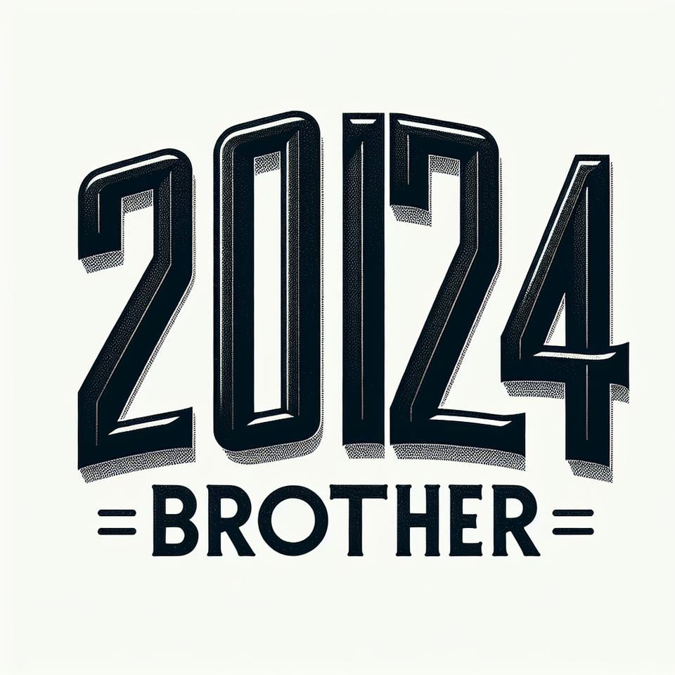 text 2024 brother text effect on white background text effect image