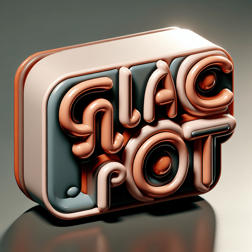 GLACPOT, 3d render text effect image