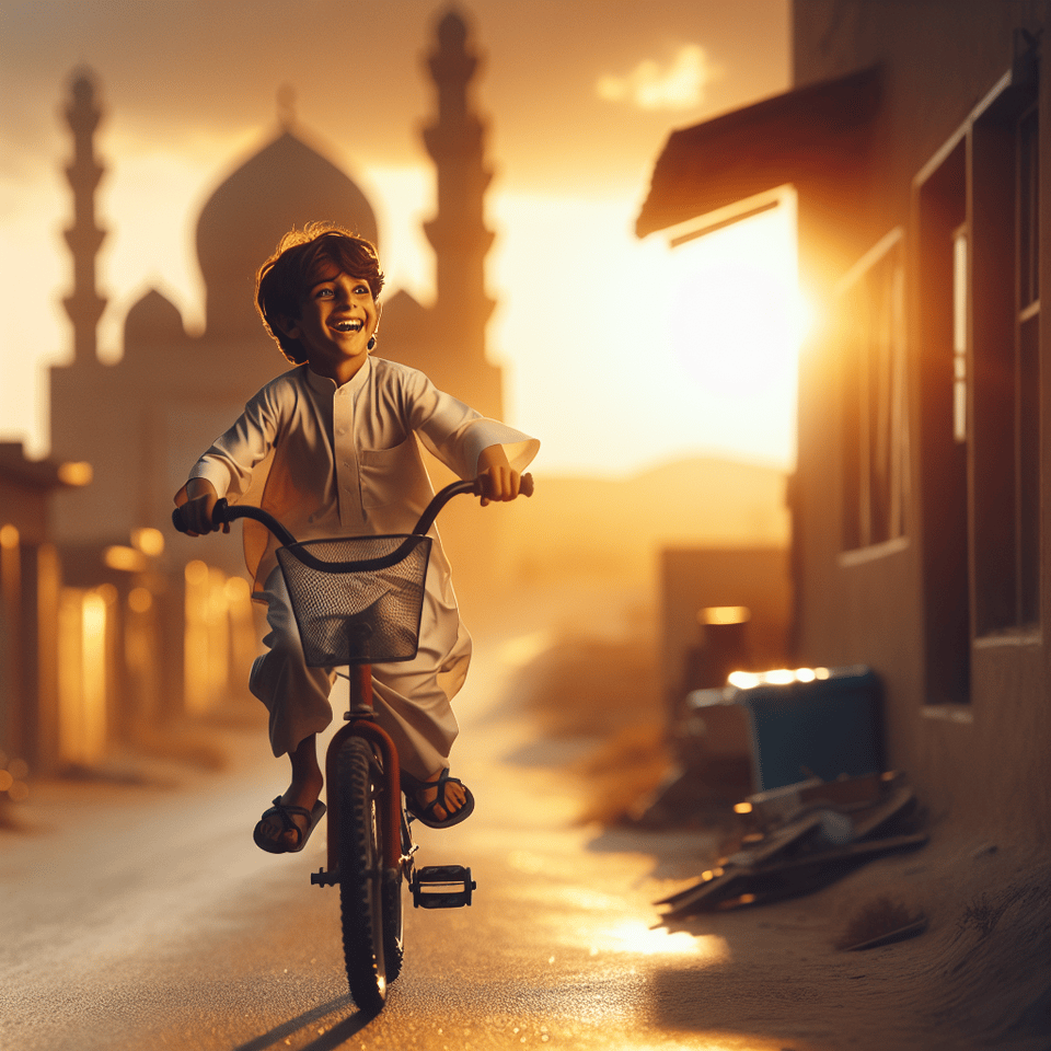 islamic boy drive bike text effect image