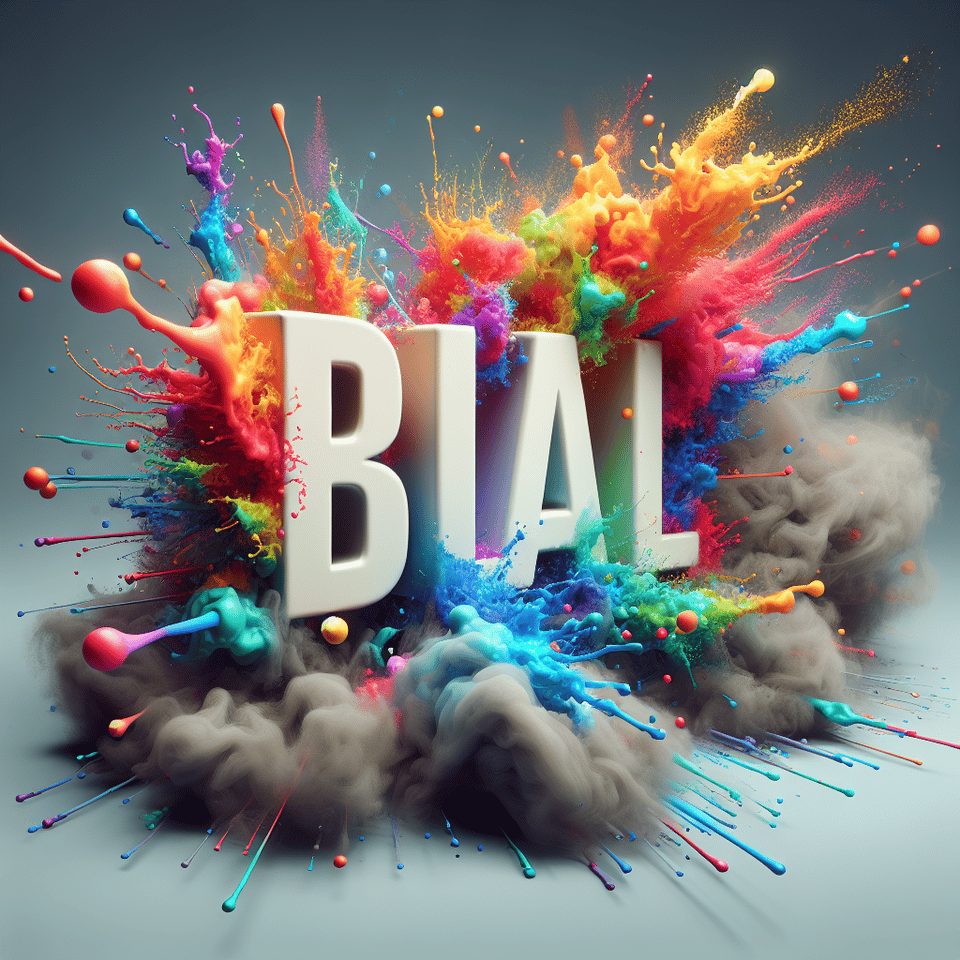 Text bilal colorful splash 3d text and smoky transparent background, Realistic detailed view. text effect image
