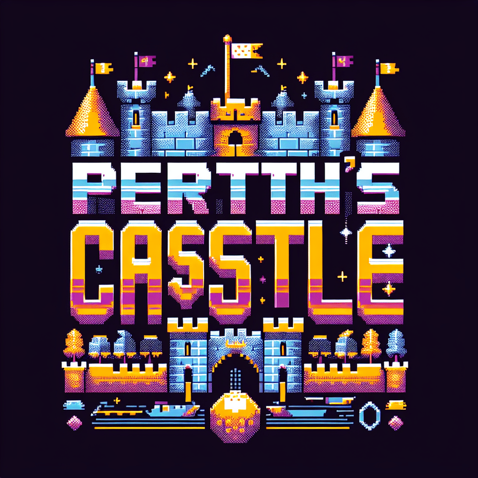 Typography: Perth's Castle in 80s video game style text effect image