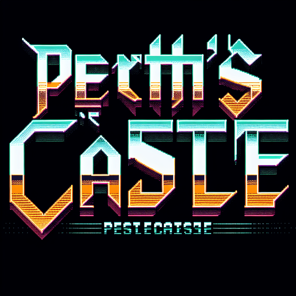 Typography: Perth's Castle in 80s gothic video game style text effect image