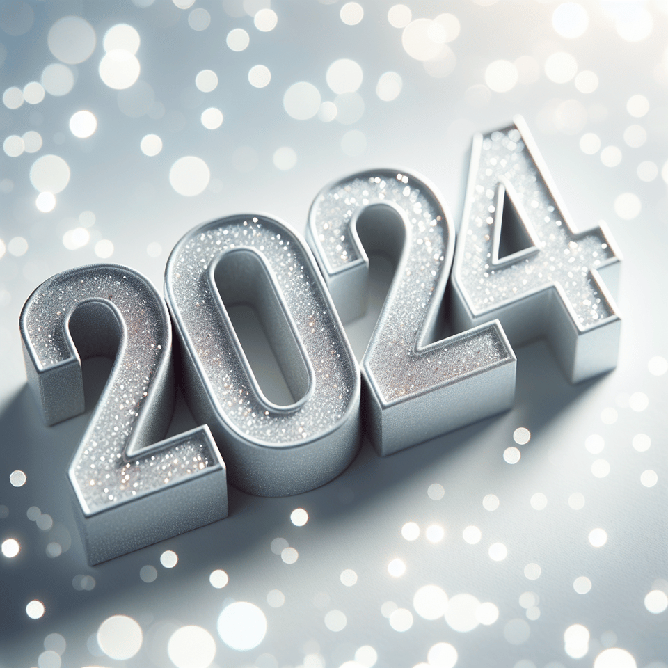 text 2024 lettering with bokeh on white background text effect image