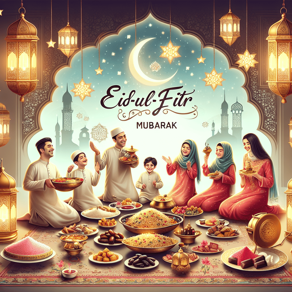 Eid-Ul-Fitr Mubarak text effect image