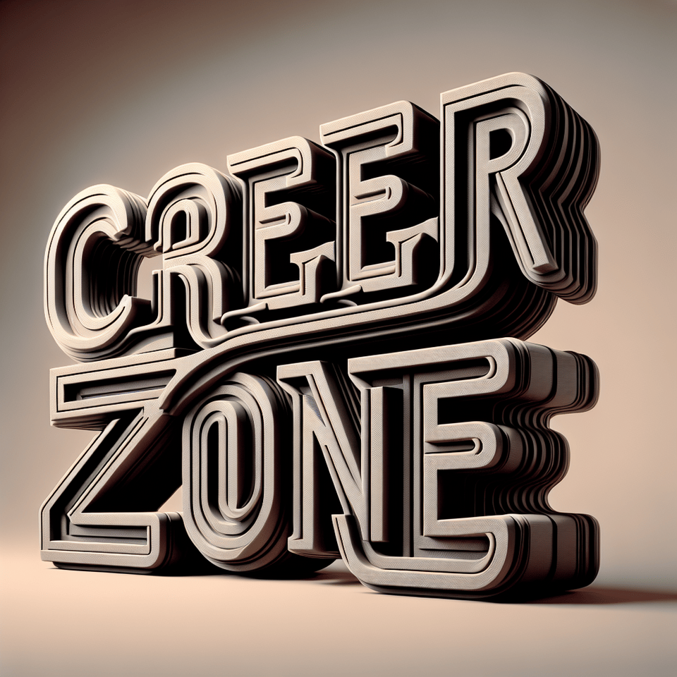 CAREER ZONE, 3d render, typography text effect image